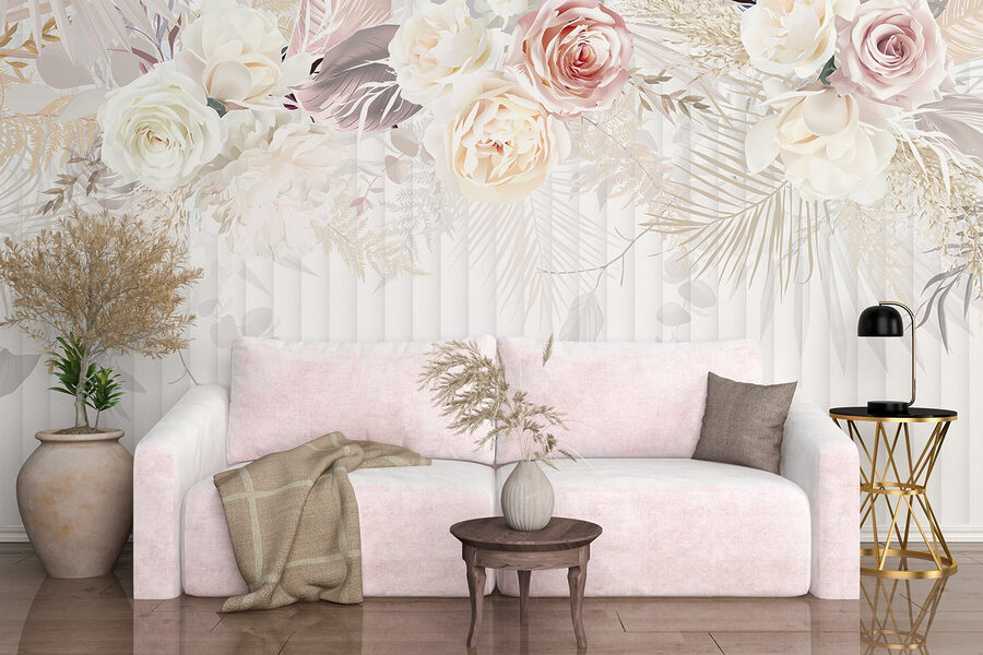 White and pink flowers