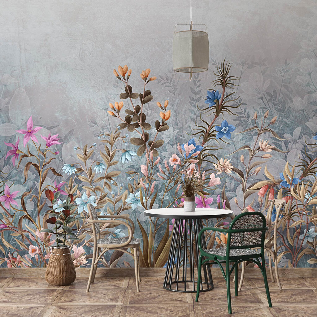 Painting of flowers and leaves Painting of flowers and leaves