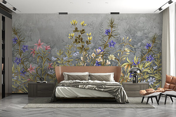 Painting of flowers and leaves Painting of flowers and leaves