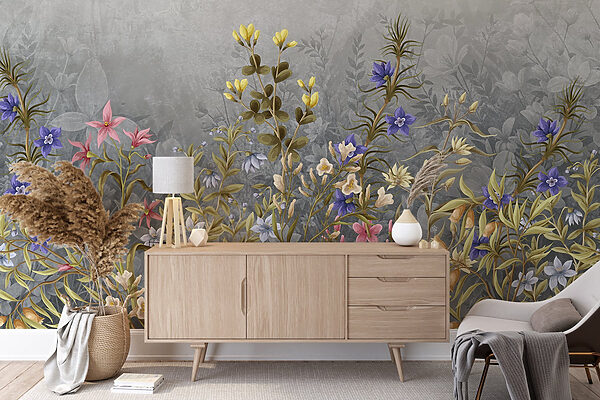 Painting of flowers and leaves Painting of flowers and leaves