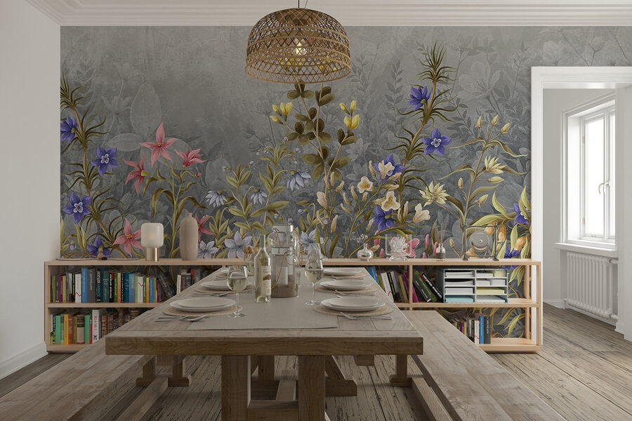 Painting of flowers and leaves Painting of flowers and leaves