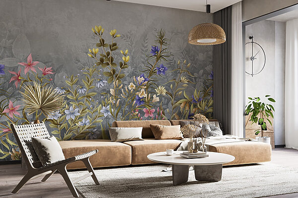 Painting of flowers and leaves Painting of flowers and leaves