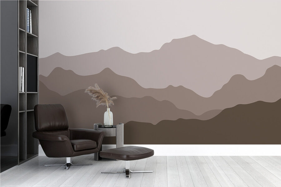 Mountain range with a grey sky