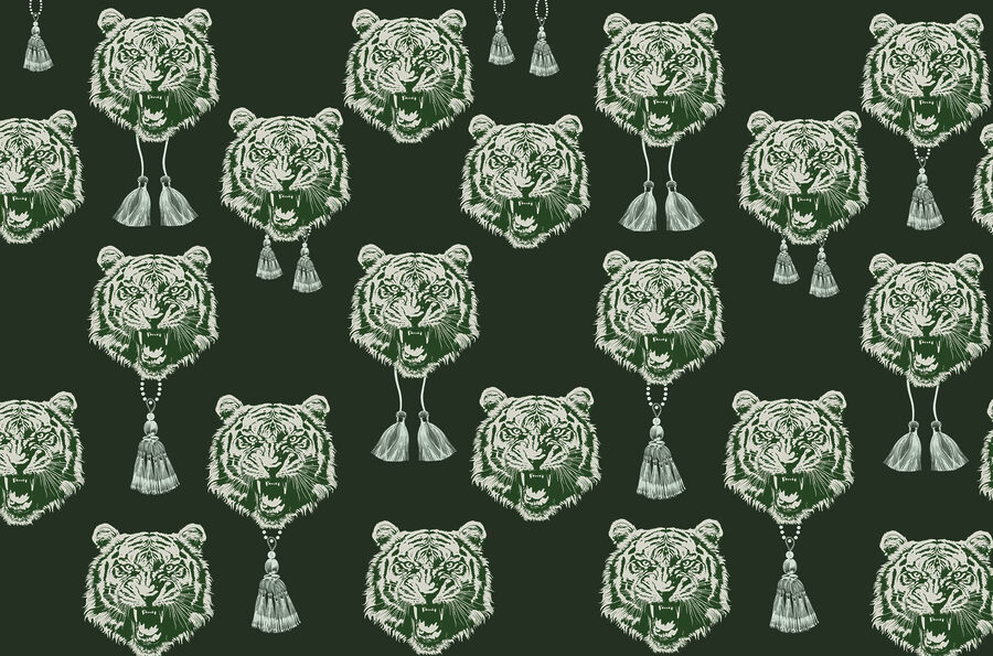 Pattern of tiger heads