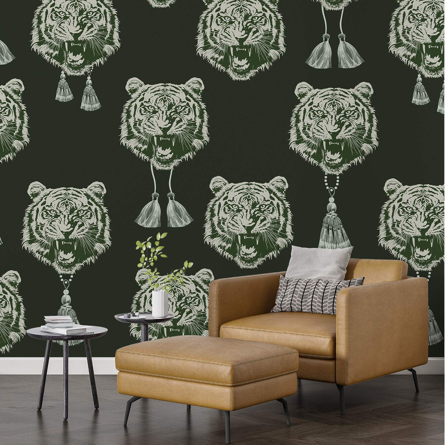 Pattern of tiger heads