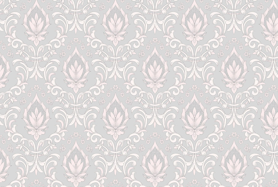 Wall murals Wallpaper with pink and white designs - Image 3