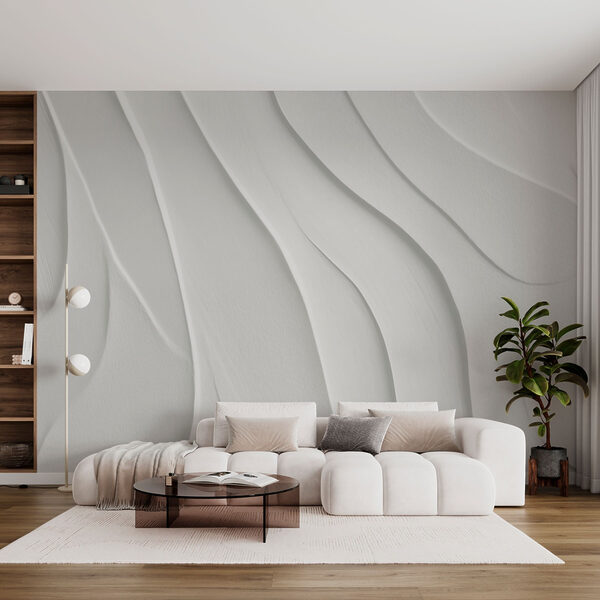 White surface with wavy lines White surface with wavy lines