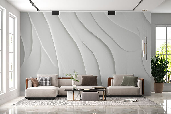 White surface with wavy lines White surface with wavy lines