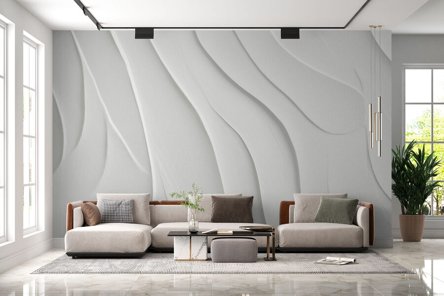 White surface with wavy lines