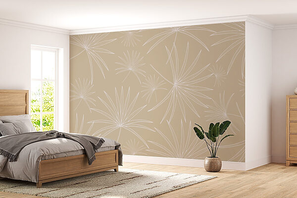 Wall murals Wall murals Pattern of white flowers (SKU: w02257)