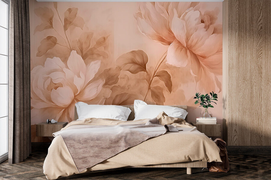 Painting of flowers and leaves