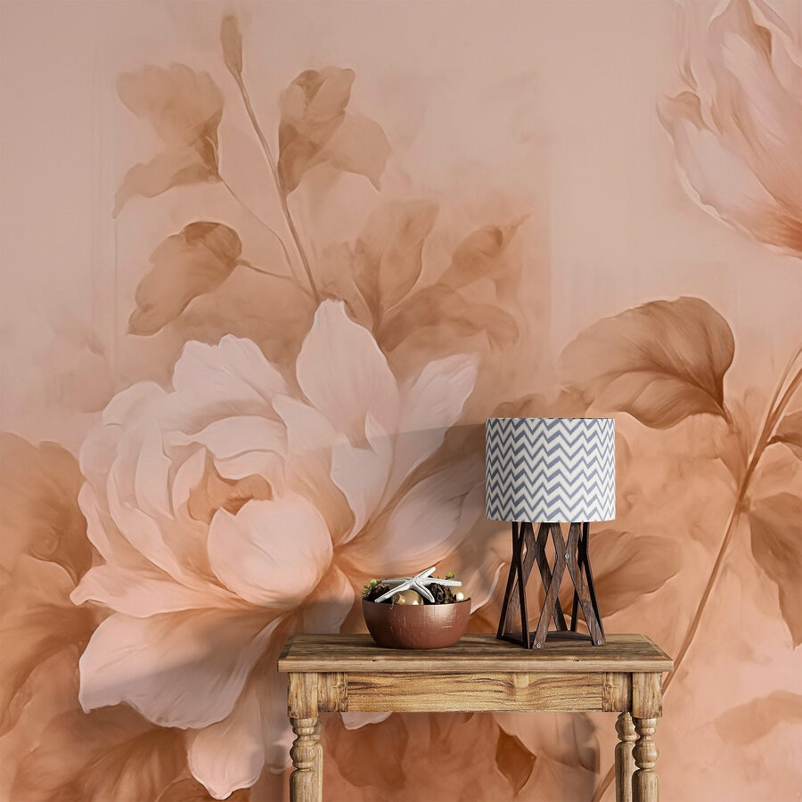 Painting of flowers and leaves