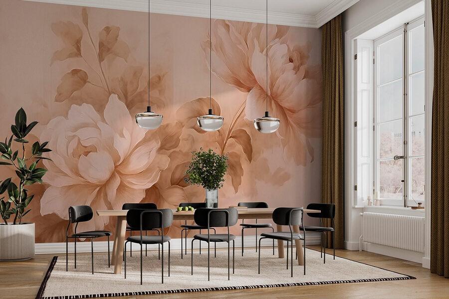 Painting of flowers and leaves