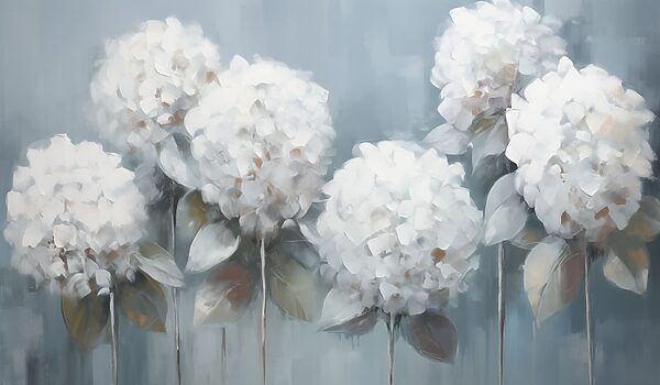 Painting of white flowers Painting of white flowers