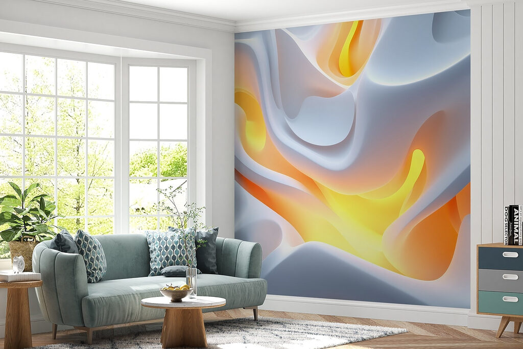 White and orange wavy surface White and orange wavy surface