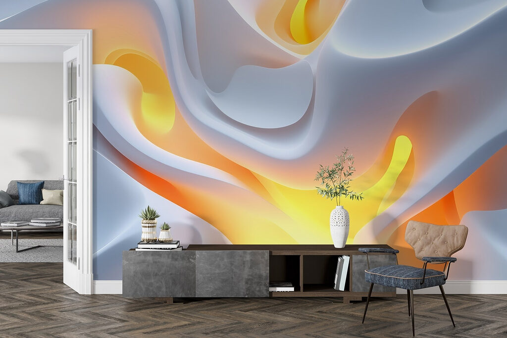 White and orange wavy surface White and orange wavy surface