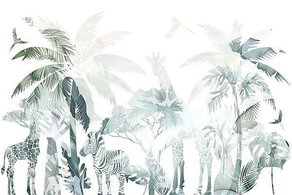 Group of animals in a forest Group of animals in a forest