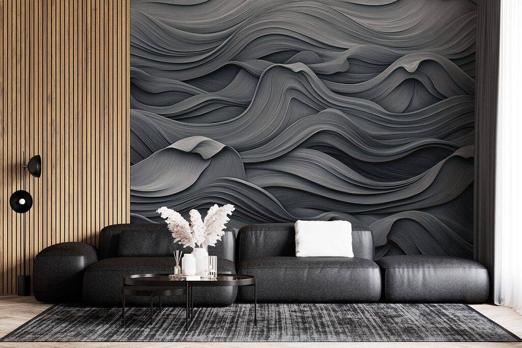 Grey and white wavy pattern Grey and white wavy pattern