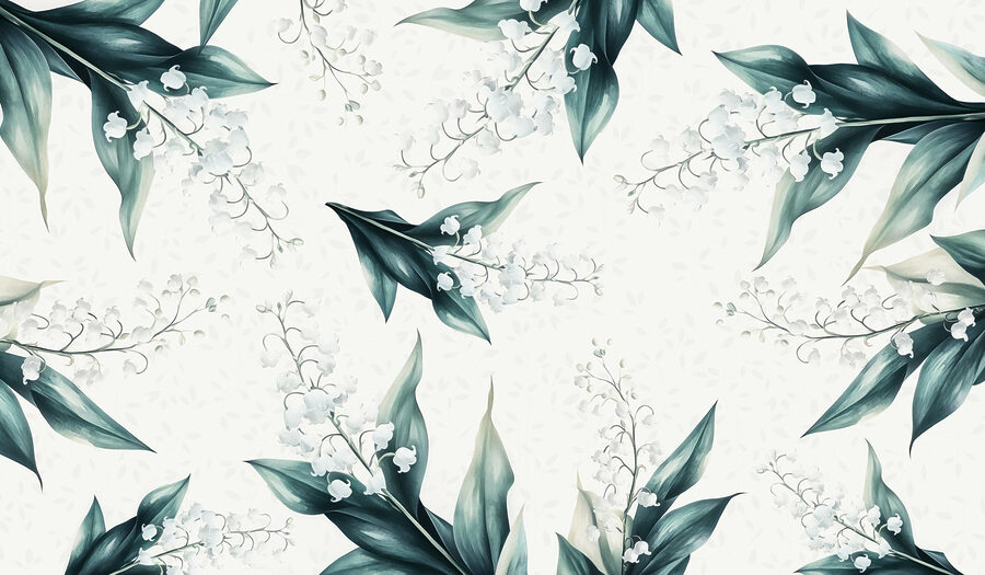 Pattern of flowers and leaves
