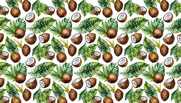 Pattern of coconuts and leaves Pattern of coconuts and leaves
