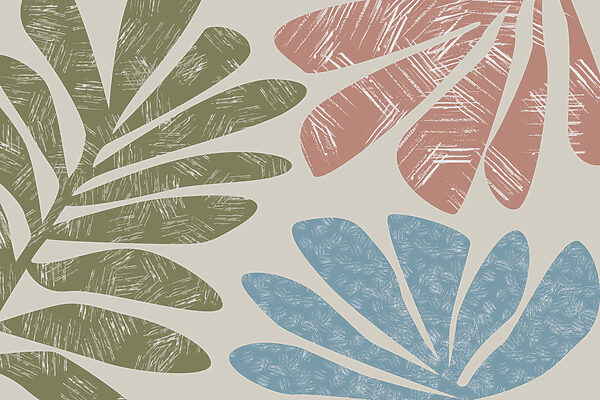 Nature-inspired leaf patterns in pastel tones Nature-inspired leaf patterns in pastel tones
