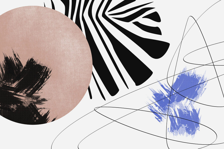 Abstract shapes create dynamic composition