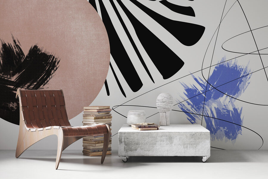 Abstract shapes create dynamic composition