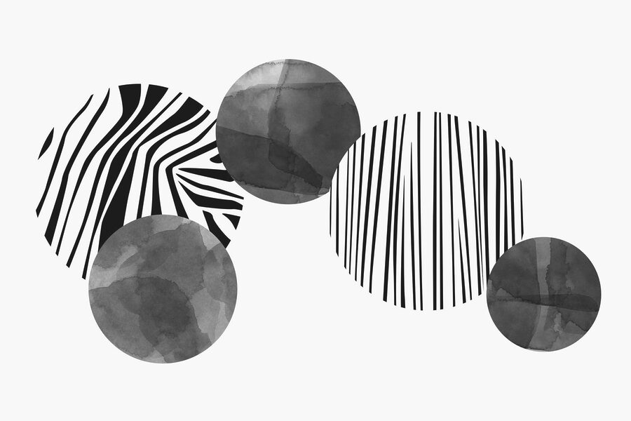 Wall murals Group of circles with zebra stripes - Image 3