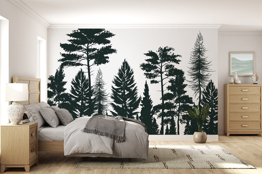 Wall murals Group of trees in a forest