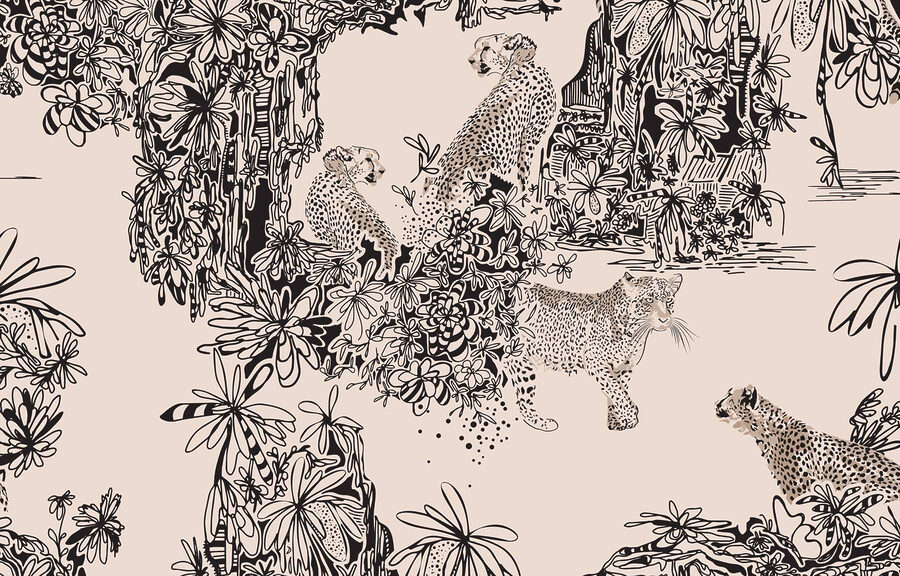 Pattern of cheetahs and plants