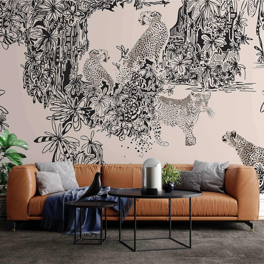 Pattern of cheetahs and plants