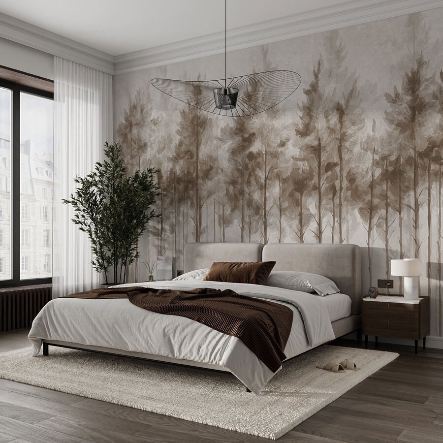 Wall murals Group of trees in a forest