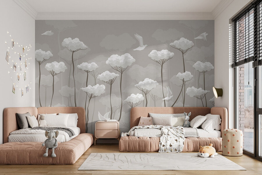 Wall murals Birds flying in the sky