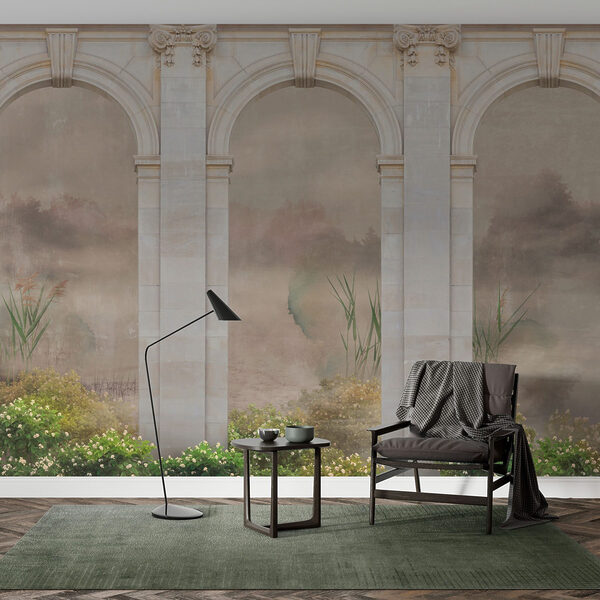 Stone archways with plants and bushes Stone archways with plants and bushes