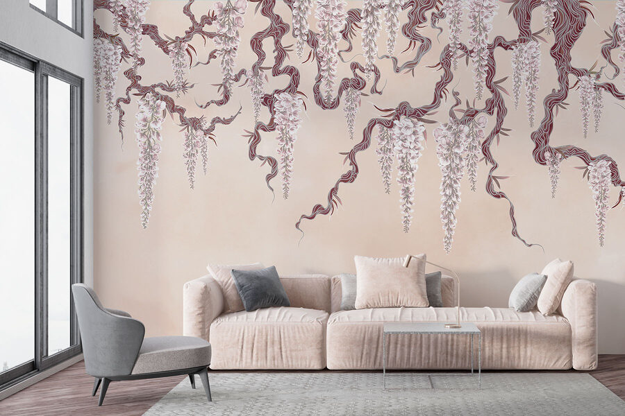 Wall murals Painting of a tree with flowers - Image 2
