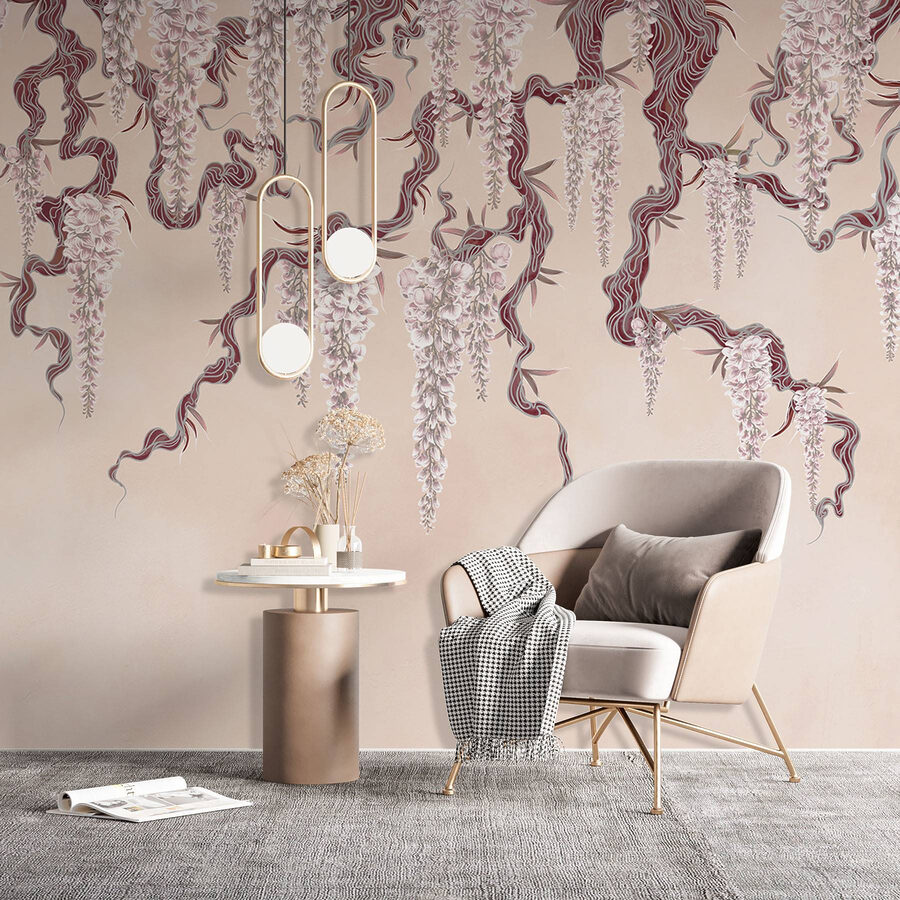 Wall murals Painting of a tree with flowers - Image 3