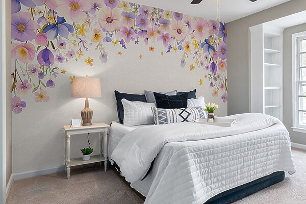 Group of flowers on a white background Wall murals Group of flowers on a white background