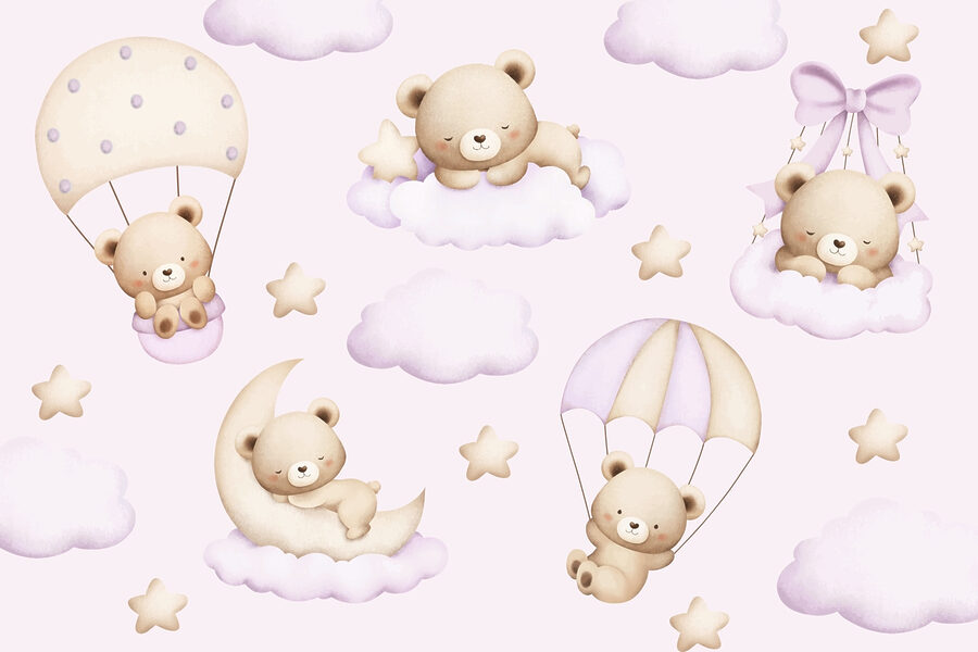 Wall murals Seamless pattern of teddy bears - Image 3