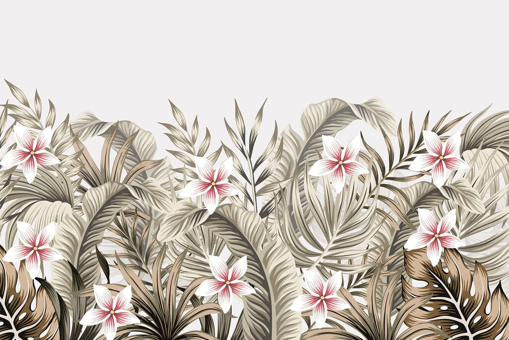 Tropical foliage with floral accents Tropical foliage with floral accents