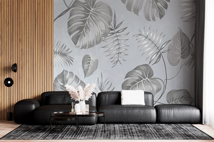 Grey and white floral pattern Grey and white floral pattern