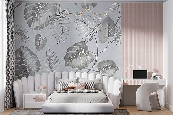Grey and white floral pattern Grey and white floral pattern