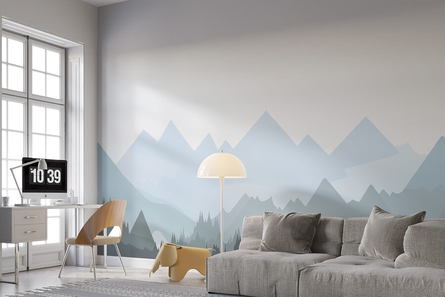 Mountain range with trees