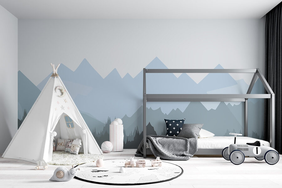 Mountain range with trees