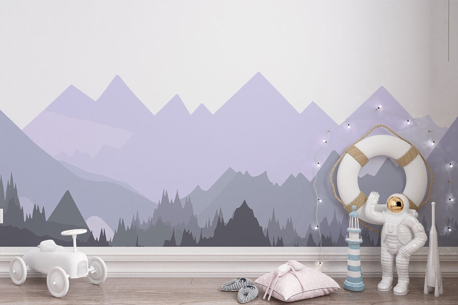 Mountain range with trees