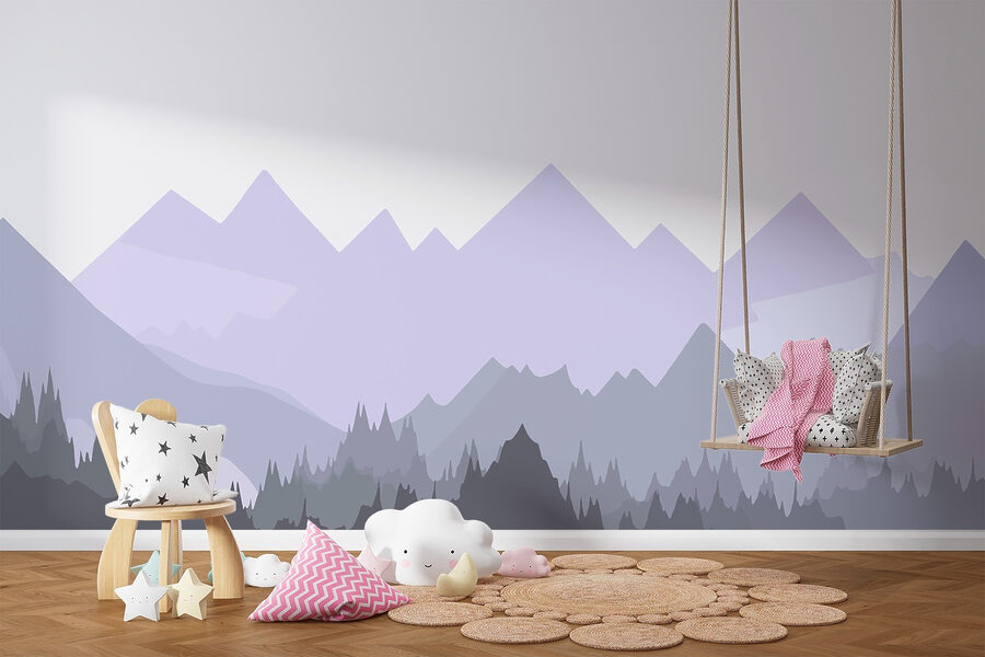 Mountain range with trees