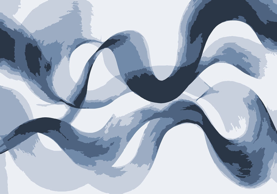 Wall murals Blue and white swirls - Image 4