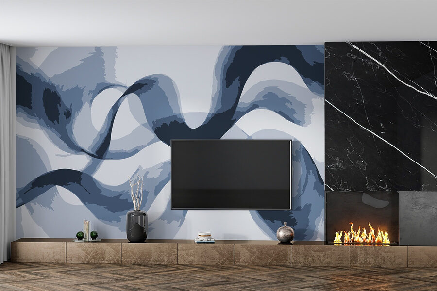 Wall murals Blue and white swirls - Image 2