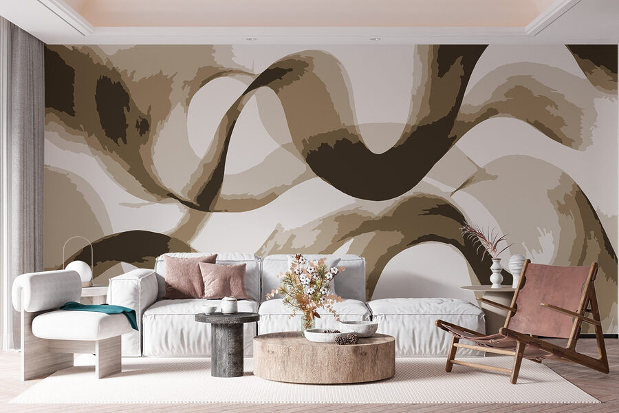 Dynamic abstract curves in neutral tones