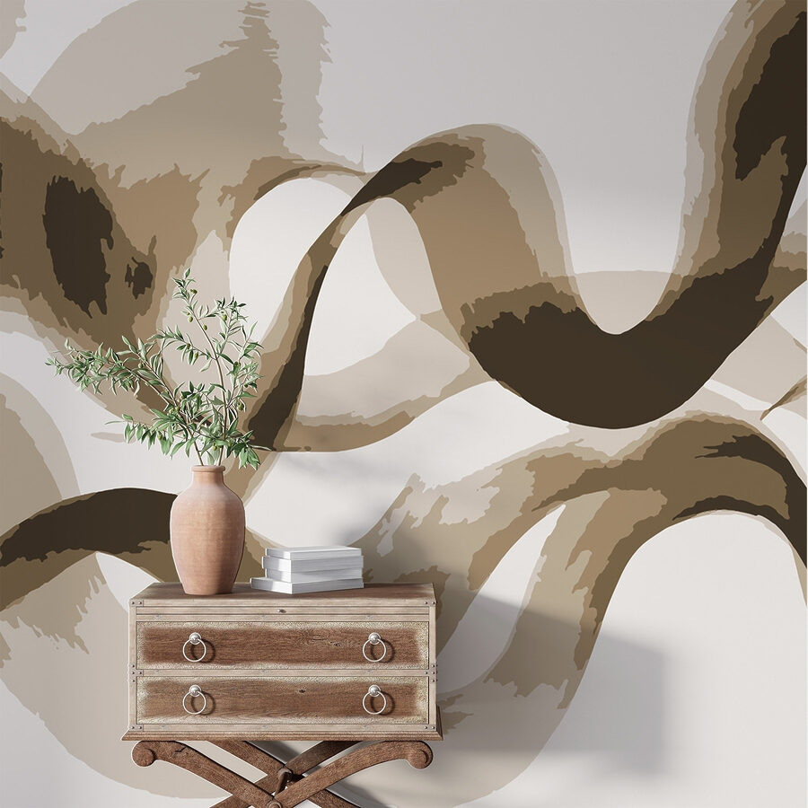 Dynamic abstract curves in neutral tones