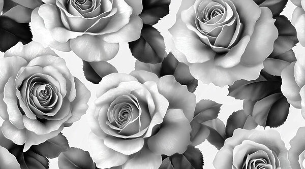 Group of roses with leaves Group of roses with leaves